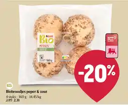 Delhaize Biobroodjes peper & zout aanbieding
