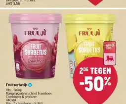 Delhaize Fruitsorbetijs aanbieding