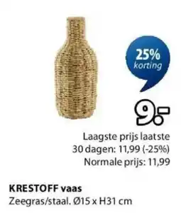 Jysk Krestoff Vaas aanbieding