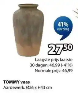 Jysk Tommy Vaas aanbieding