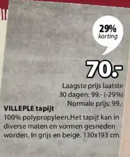Jysk Villeple Tapijt aanbieding