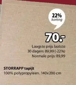 Jysk Storrapp tapijt aanbieding