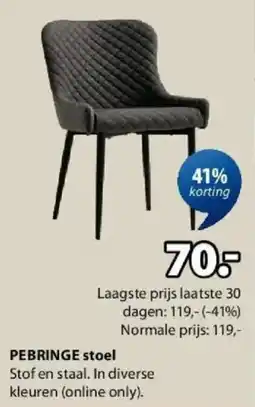 Jysk Pebringe Stoel aanbieding
