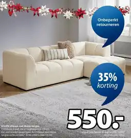 Jysk Allese zitbank met chaise longue aanbieding