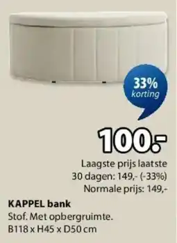 Jysk Kappel Bank aanbieding