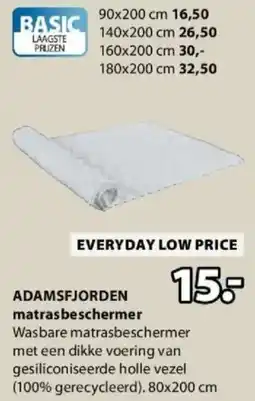 Jysk Adamsfjorden matrasbeschermer aanbieding