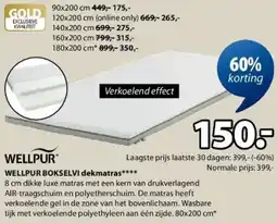 Jysk Wellpur Bokselvi Dekmatras aanbieding