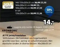 Jysk Jette jersey hoeslaken aanbieding