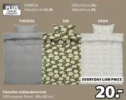 Jysk Flanellen Dekbedovertrek aanbieding