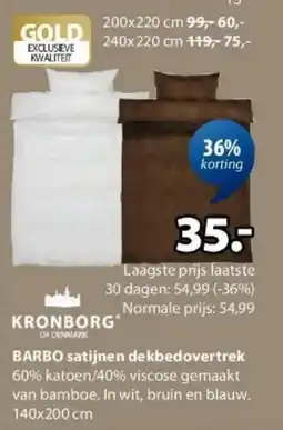 Jysk Barbo Satijnen Dekbedovertrek aanbieding