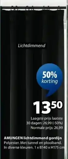 Jysk Amungen Lichtdimmend Gordijn aanbieding