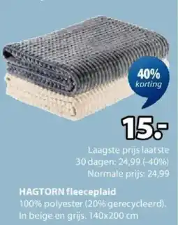 Jysk Hagtorn Fleeceplaid aanbieding