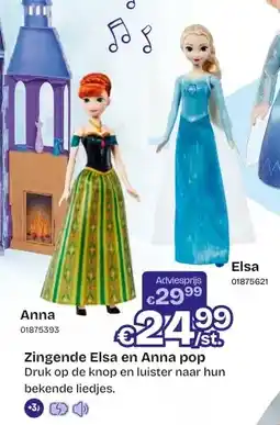 Dreamland Zingende Elsa en Anna pop aanbieding