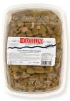 Hanos Castellino Olijven Groen zonder pit knoflook aanbieding