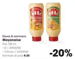 Hanos Devos & Lemmens Mayonaise aanbieding
