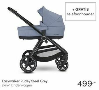 Baby & Tiener Easywalker rudey steel grey 2-in-1 kinderwagen aanbieding