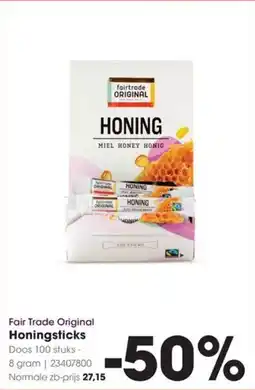 Hanos Fair Trade Original Honingsticks aanbieding