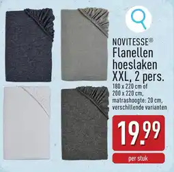 ALDI Novitesse flanellen hoeslaken xxl aanbieding