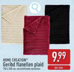 ALDI Home creation geribd flanellen plaid aanbieding