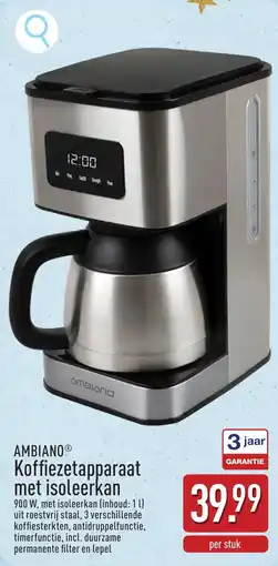 ALDI Ambiano Koffiezetapparaat met isoleerkan aanbieding
