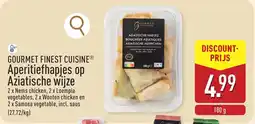 ALDI Gourmet finest cuisine aperitiefhapjes op aziatische wijze aanbieding
