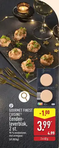 ALDI Gourmet finest cuisine eendenleverblok aanbieding