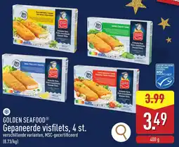 ALDI Golden seafood Gepaneerde visfilets aanbieding