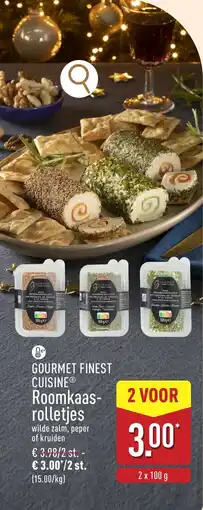 ALDI Gourmet finest cuisine roomkaasrolletjes aanbieding