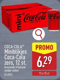 ALDI Miniblikjes Coca-Cola zero aanbieding