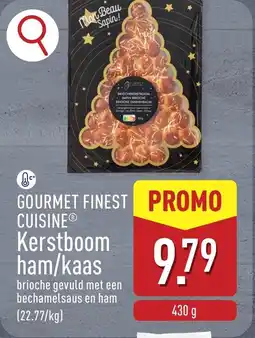 ALDI Gourmet finest cuisine kerstboom ham / kaas aanbieding