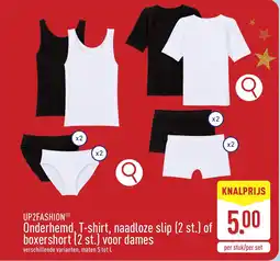 ALDI UP2FASHION Onderhemd, T-shirt, naadloze slip of boxershort voor dames aanbieding