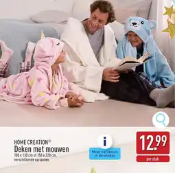 ALDI Home creation deken met mouwen aanbieding