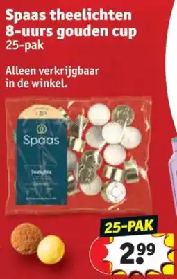 Kruidvat Spaas theelichten 8-uurs gouden cup aanbieding