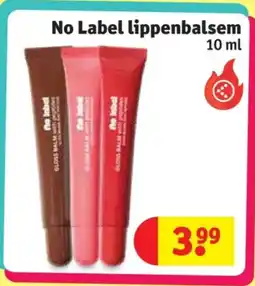 Kruidvat No Label lippenbalsem aanbieding