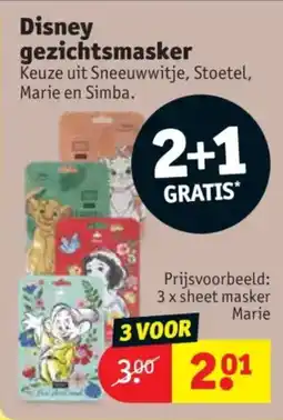 Kruidvat Disney Gezichtsmasker aanbieding