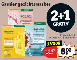 Kruidvat Garnier Gezichtsmasker aanbieding