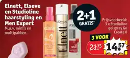 Kruidvat Elnett, Elseve en Studioline haarstyling en Men Expert aanbieding