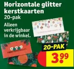 Kruidvat Horizontale glitter kerstkaarten aanbieding