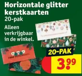 Kruidvat Horizontale glitter kerstkaarten aanbieding