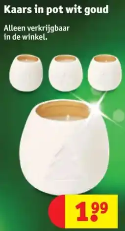 Kruidvat Kaars in pot wit goud aanbieding