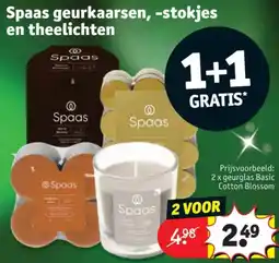 Kruidvat Spaas geurkaarsen, stokjes en theelichten aanbieding