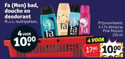 Kruidvat Fa Men bad, douche en deodoranM.u.v. multipakken. aanbieding
