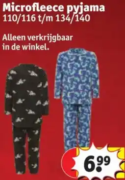 Kruidvat Microfleece pyjama 110/116 t/m 134/140 aanbieding