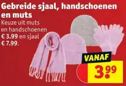 Kruidvat Gebreide sjaal, handschoenen en muts aanbieding