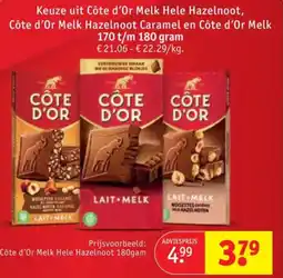 Kruidvat Côte d'Or Melk Hele Hazelnoot aanbieding