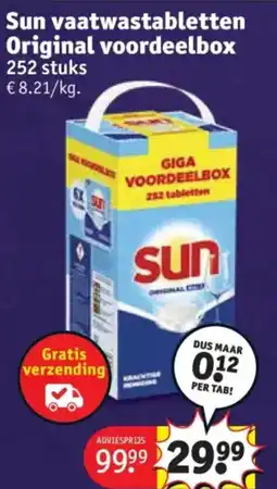 Kruidvat Sun vaatwastabletten Original voordeelbox aanbieding