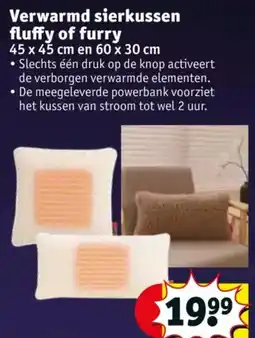 Kruidvat Verwarmd sierkussen fluffy of furry aanbieding