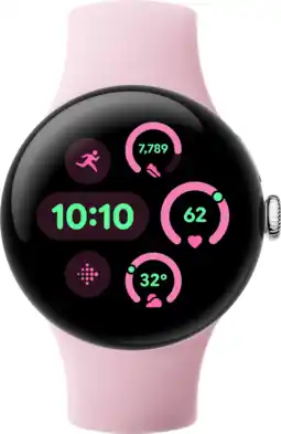 Coolblue Google Pixel Watch 3 Zilver/Roze 41mm aanbieding