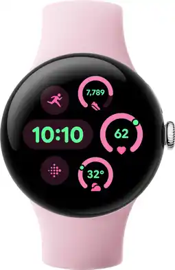 Coolblue Google Pixel Watch 3 Zilver/Roze 41mm aanbieding