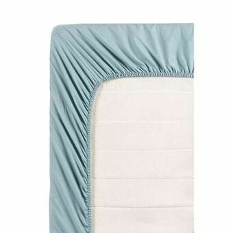Leen Bakker Ambiante hoeslaken - blauw - 180x200 cm - Leen Bakker aanbieding